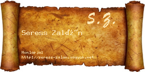 Seress Zalán névjegykártya